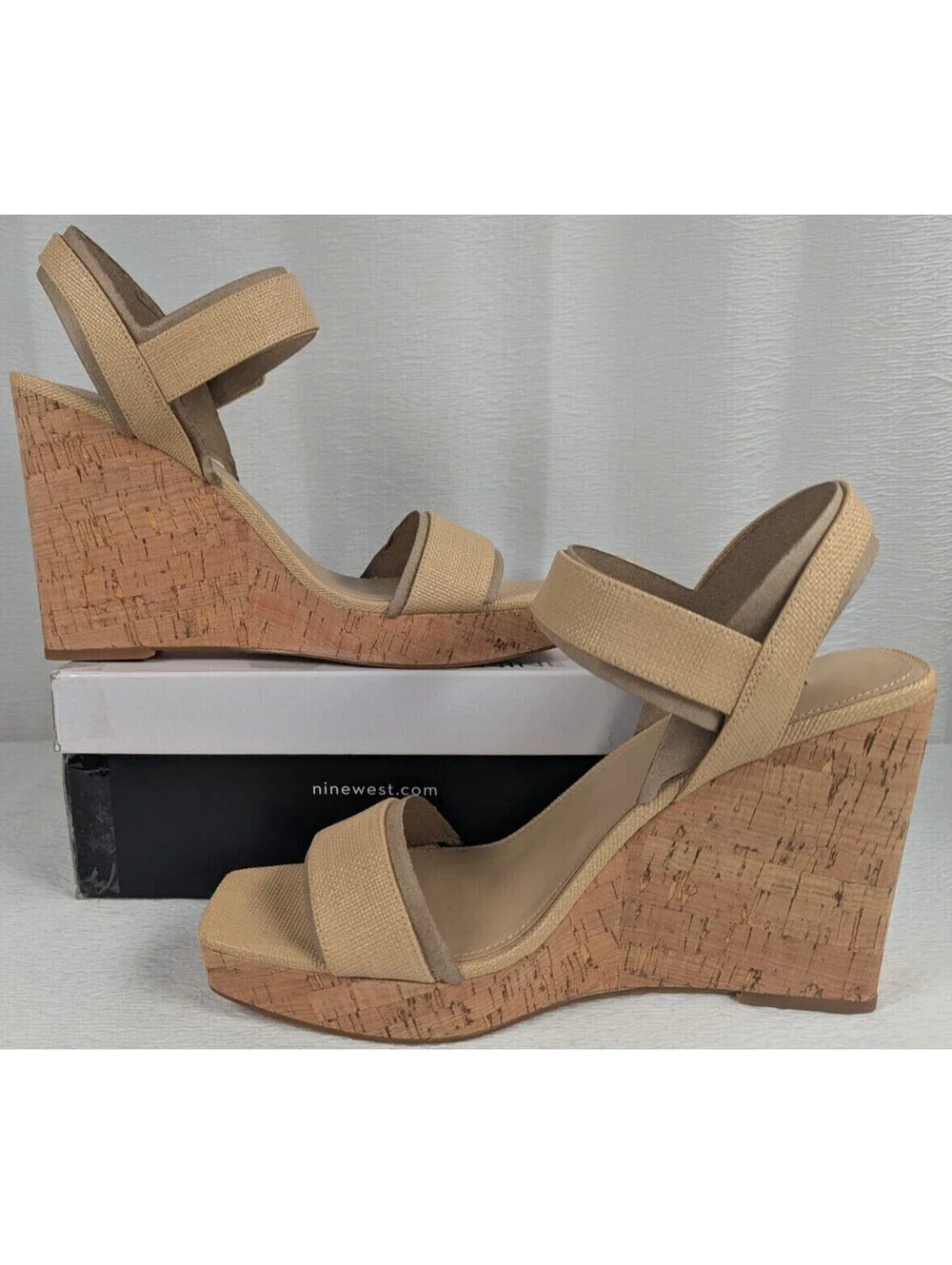 Nine West - CourtS2 - Light Natural Wedge Dress Sandal - Size: 11M